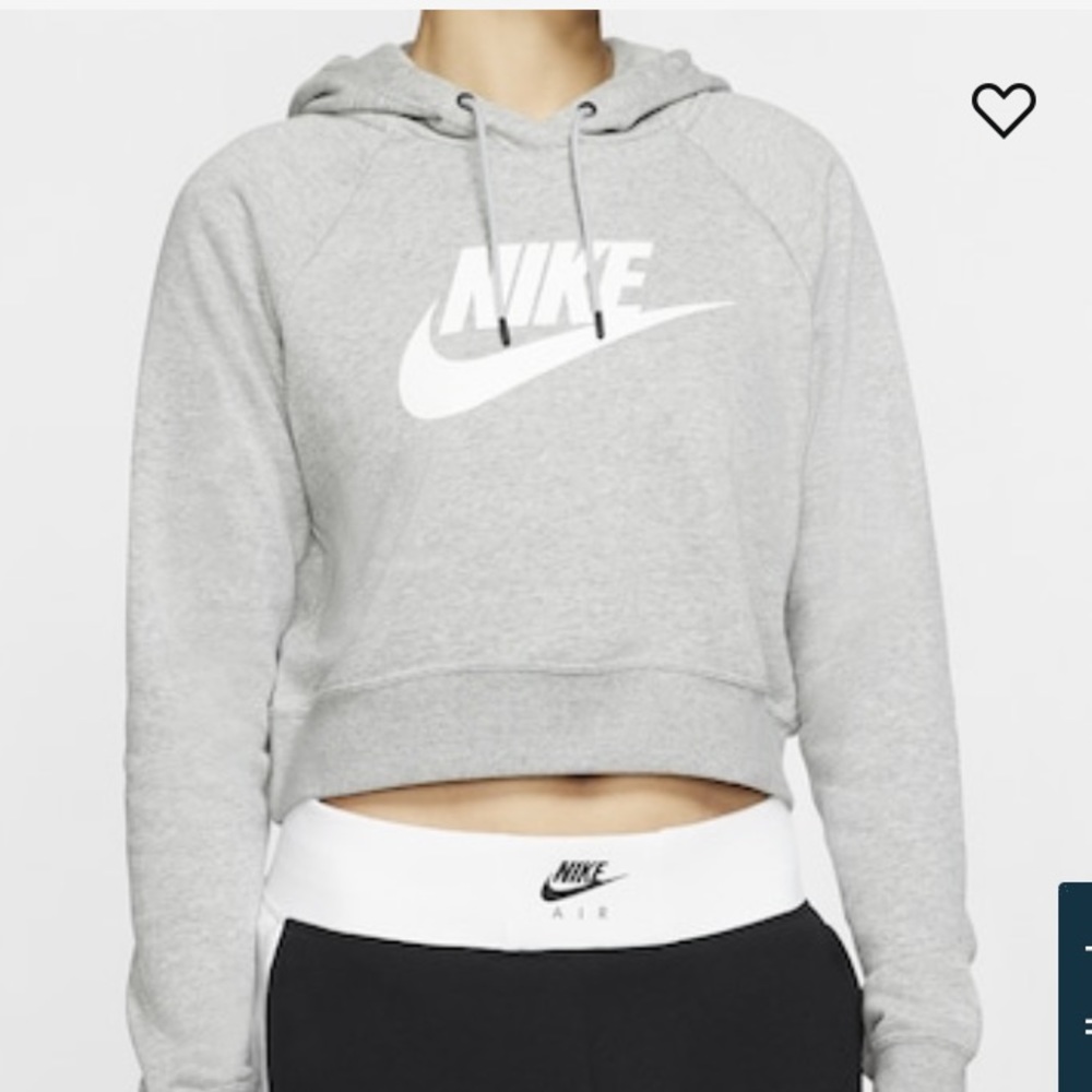 Nike grey cropped hoodie